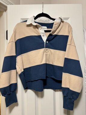Abercrombie & Fitch Navy and Cream Fleece Jacket - Soft A&F Collection